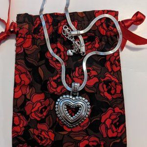 Brighton Silver Open Heart Pendant necklace and bag